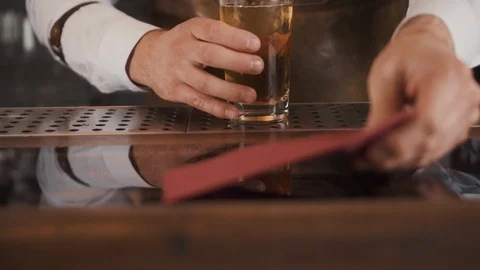 The Bartender Makes a Cocktail Stock Footage 120347402