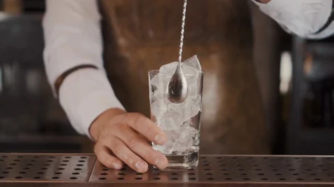 The Bartender Makes a Cocktail Stock Footage 120610694