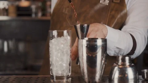 The Bartender Makes a Cocktail Stock Footage 120610741