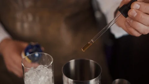 The Bartender Makes a Cocktail Stock Footage 120610804