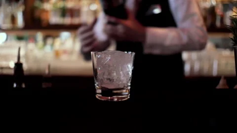 The Bartender Makes A Cocktail Stock Footage 244940462