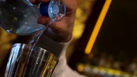 The Bartender Makes A Cocktail Stock Footage 244940590