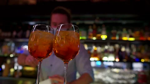 Bartender makes cocktails close up Stock Footage