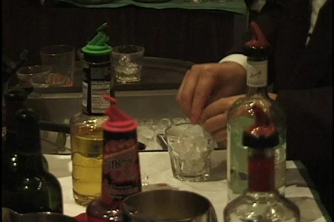 Bartender Makes Drink Stock Footage 296806