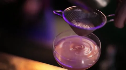 Bartender makes foam in a cocktail Stock Footage 61838796