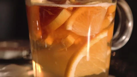 The bartender makes a hot punch Stock Footage 158021857