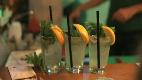 Bartender making alcoholic cocktails Stock Footage 151663154