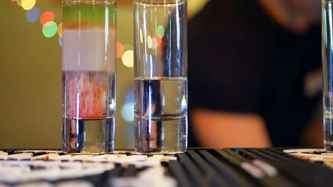 Bartender making cocktail Stock Footage