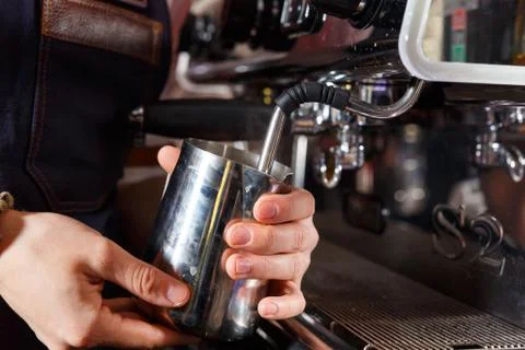 Bartender making coffee Stock-Fotos
