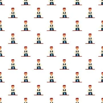Bartender men serving drinks at bar counter seamless pattern イラスト素材