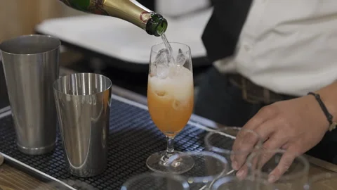 Bartender Mixing a Cocktail Stock Footage 254366210