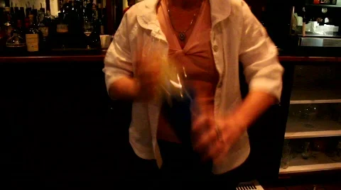 Bartender mixing drink Stock Footage 846285