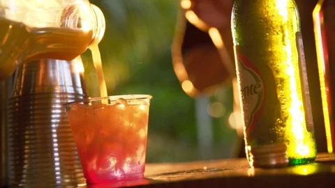 Bartender Mixing &amp; Pouring Drink Stock Footage 129616760