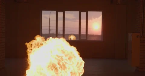 Bartender performance, burning with alcohol drink, barman show. Slow motion. Video stock 154405014