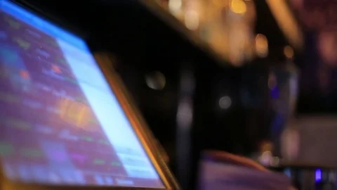 Bartender places the order using the touchscreen Stock Footage 71434897