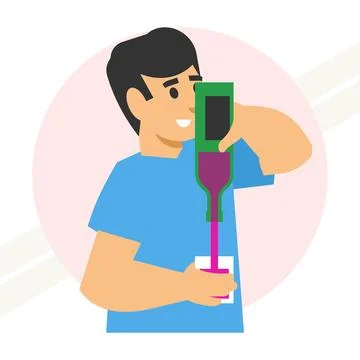 Bartender-pouring-alcoholic-beverage Stock Illustration