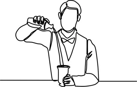 Bartender pouring drink Vector 스톡 일러스트