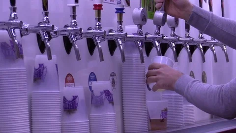 Bartender Pouring Glass Of Beer Stock Footage 83757584