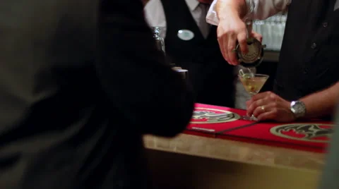 Bartender Pouring a Martini Stock Footage 51698432
