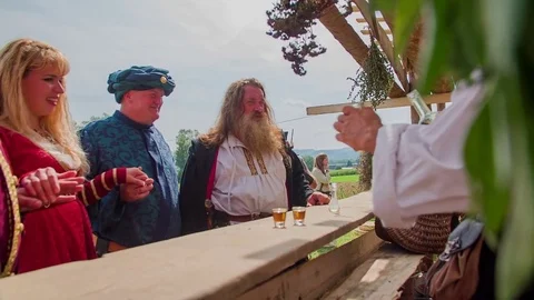 Bartender is pouring wine into glasses Stock Footage 70046764