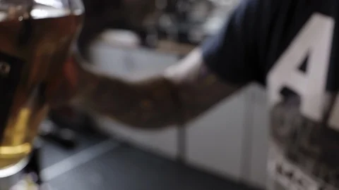 The bartender pours alcohol into a shaker. Stock Footage 114739134