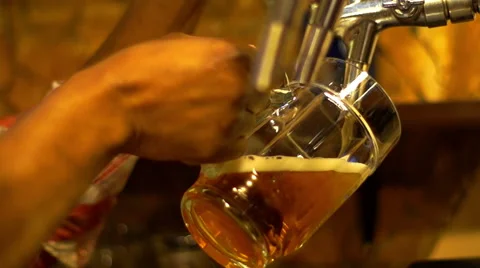 Bartender Pours a Beer Stock Footage 51432296