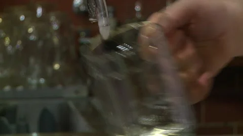 Bartender pours beer Stock Footage 286951656