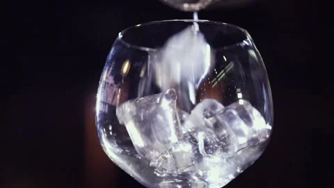 The bartender pours ice into a glass. Stock Footage 101751075
