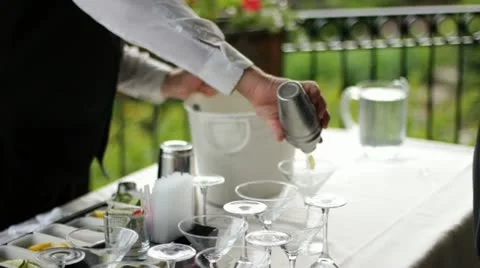 Bartender Pours Martini Stock Footage 12593031