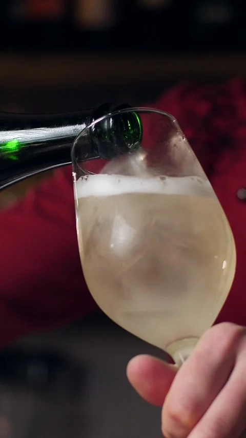 Bartender prepares an alcoholic cocktail with ice cubes Stock Footage 305284149