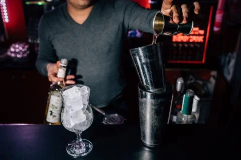 Bartender prepares a cocktail Stock Photos