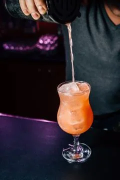 Bartender prepares a cocktail Stock Photos