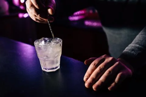 Bartender prepares a cocktail Stock Photos