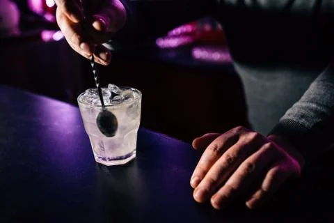 Bartender prepares a cocktail Stock Photos