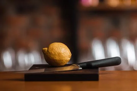 Bartender prepares a cocktail in tha bar Stock Photos