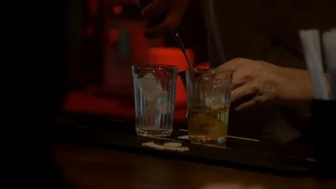 Bartender prepares cocktails Stock Footage 81783271