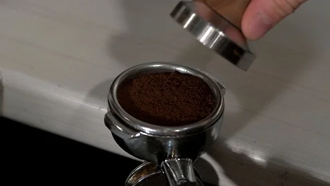 Bartender prepares coffee 120fps Stock Footage 97328005