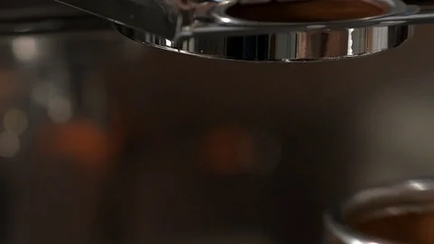 Bartender prepares coffee 120fps Stock Footage 97328093