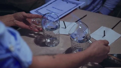 The bartender prepares Sambuca at the bar Stock Footage 72184944