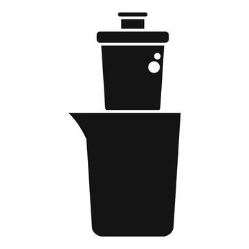 Bartender preparing cocktail shaker and measuring glass icon Stock Illustration