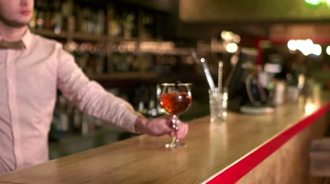 Bartender preparing drinks at the bar Stock Footage 59643437