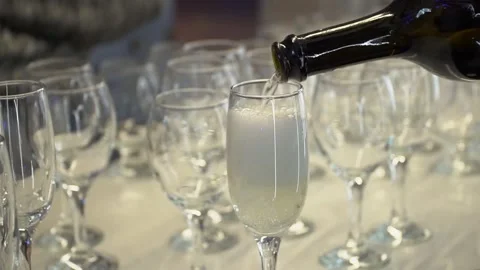 Bartender is preparing drinks, glasses at the bar Stock Footage 300151021