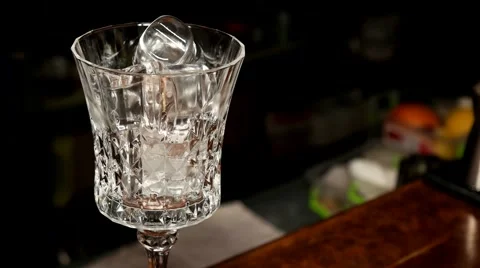 Bartender preparing fresh ice red cocktail Stock Footage 65366805