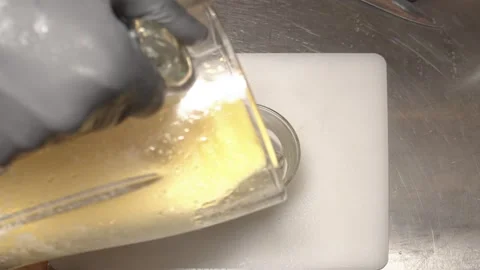 Bartender Preparing Fresh Pineapple Cocktail Close Up Detail (A) Stock Footage 164868455