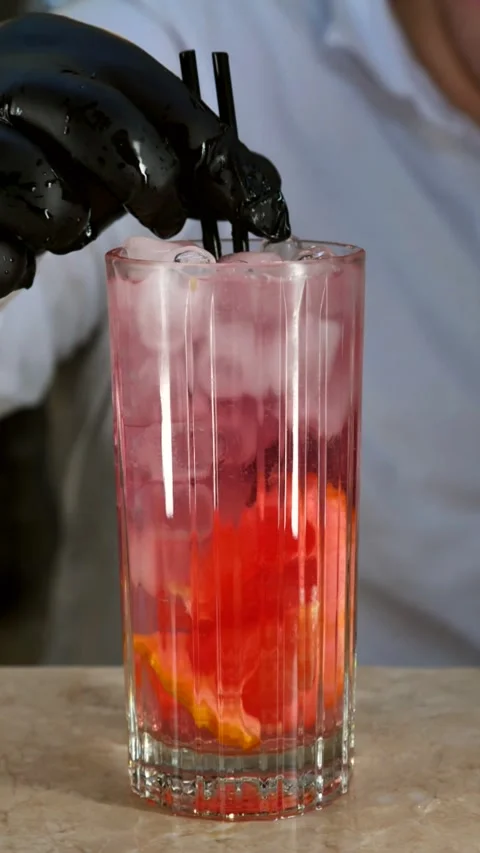 Bartender preparing grapefruit highball. collage. Montage cocktail preparation Stock Footage 310296503