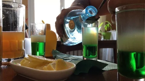 Bartender preparing green mexican cocktail Stock Footage 106575203