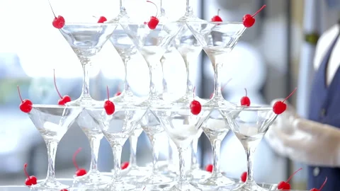 Bartender puts ice in alcoholic drink Stock Footage 245274866