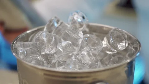 Bartender puts ice in the shaker, close up Stock Footage 101968250