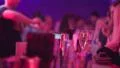 Bartender receives order from female customer visitor in night club HD Footage