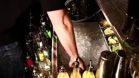 Bartender Scooping Ice Medium Stock Footage 78624215